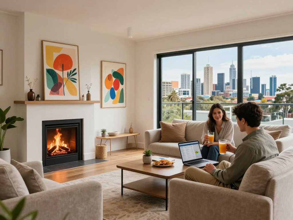 Explore the best Perth Airbnb management company in a cozy rental environment, showcasing an inviting living space.