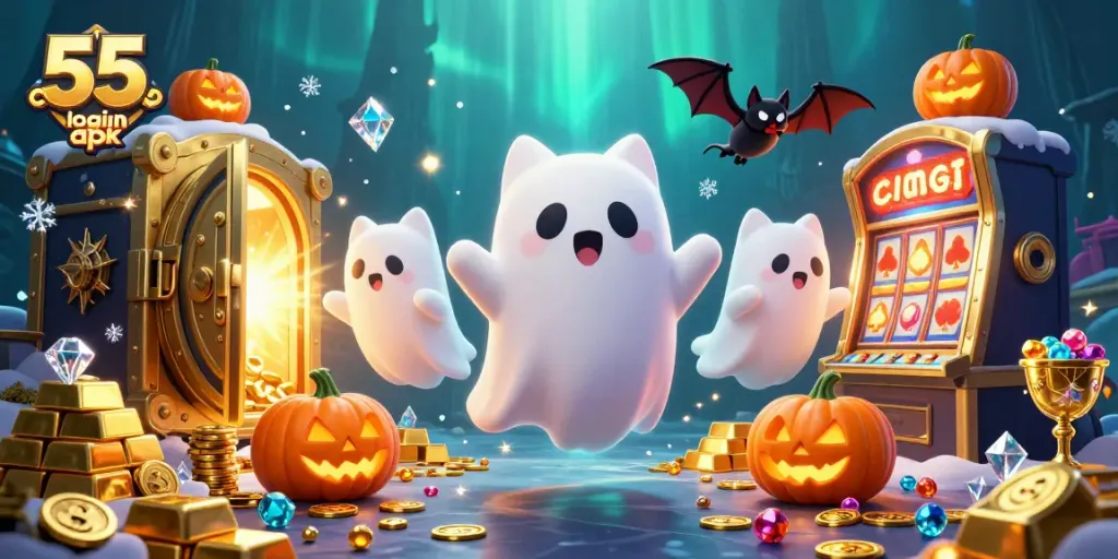 Engage with exciting gameplay on 55 club login apk featuring vibrant characters and gold treasures.