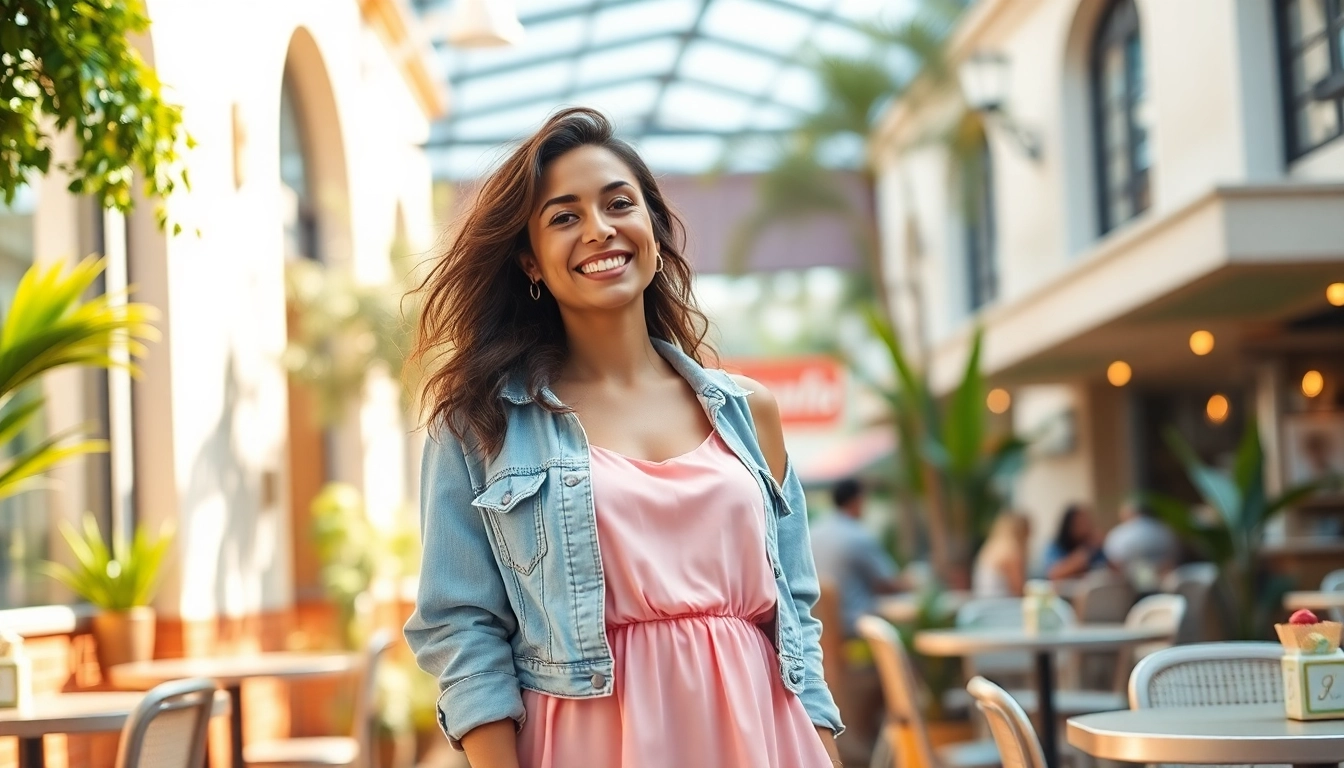 Explore a vibrant scene of Women Fashion featuring a stylish woman in a chic summer outfit.