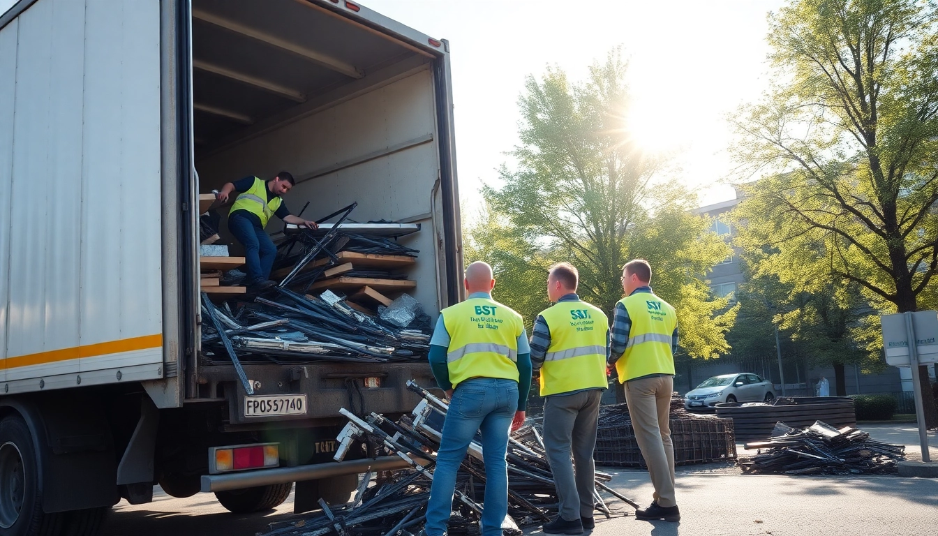 Efficient Schrotthändler Wuppertal team collecting scrap metal from residences.