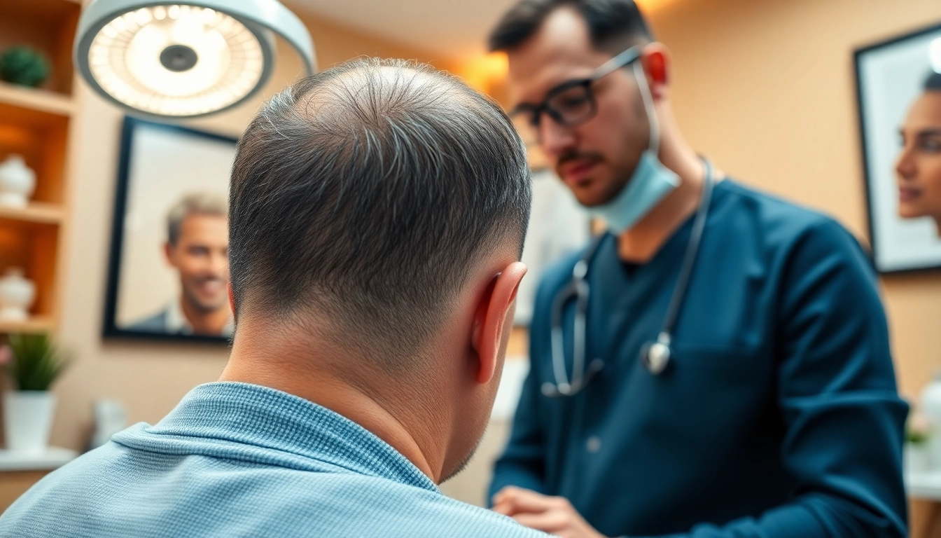 Consultation at 東京植毛クリニック with a doctor explaining hair transplant options in a private room.
