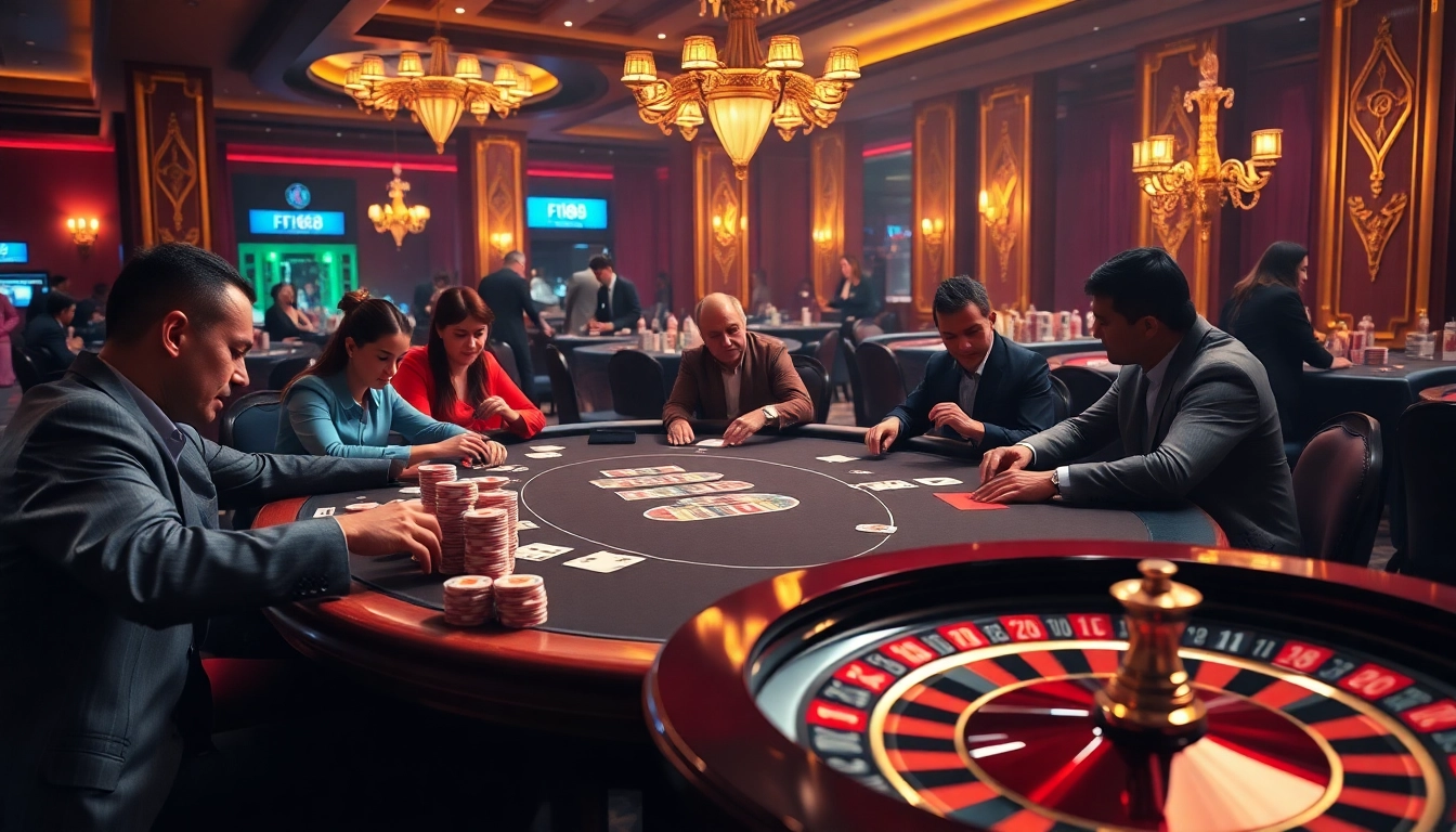 F168 poker table with thrilling gameplay and luxurious ambiance in a casino setting.