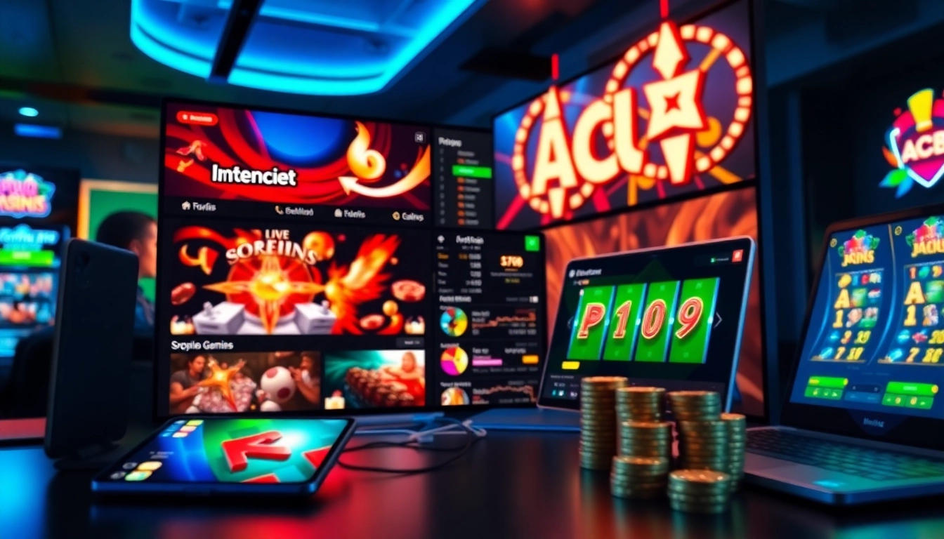 Interactive online gambling interface at https://acb8.buzz/ showcasing various game options and vibrant graphics.