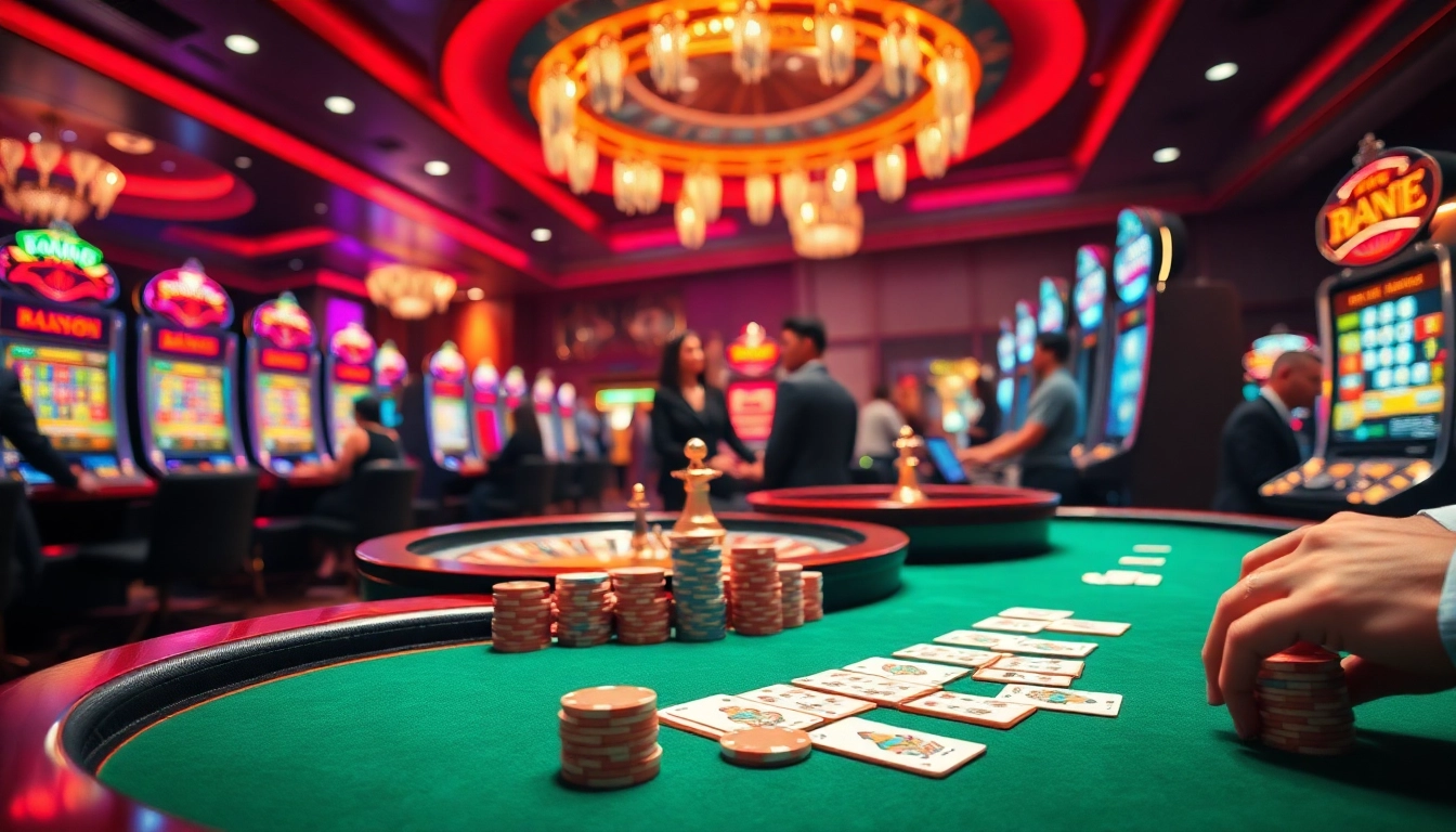 Experience the thrilling ambiance of https://winbet7.vip/ with a vibrant casino scene full of action, chips, and games.