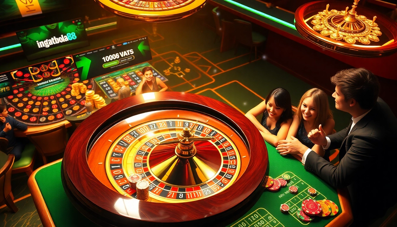 Engaging players enjoy thrilling games at ingatbola88 casino, featuring roulette and poker.