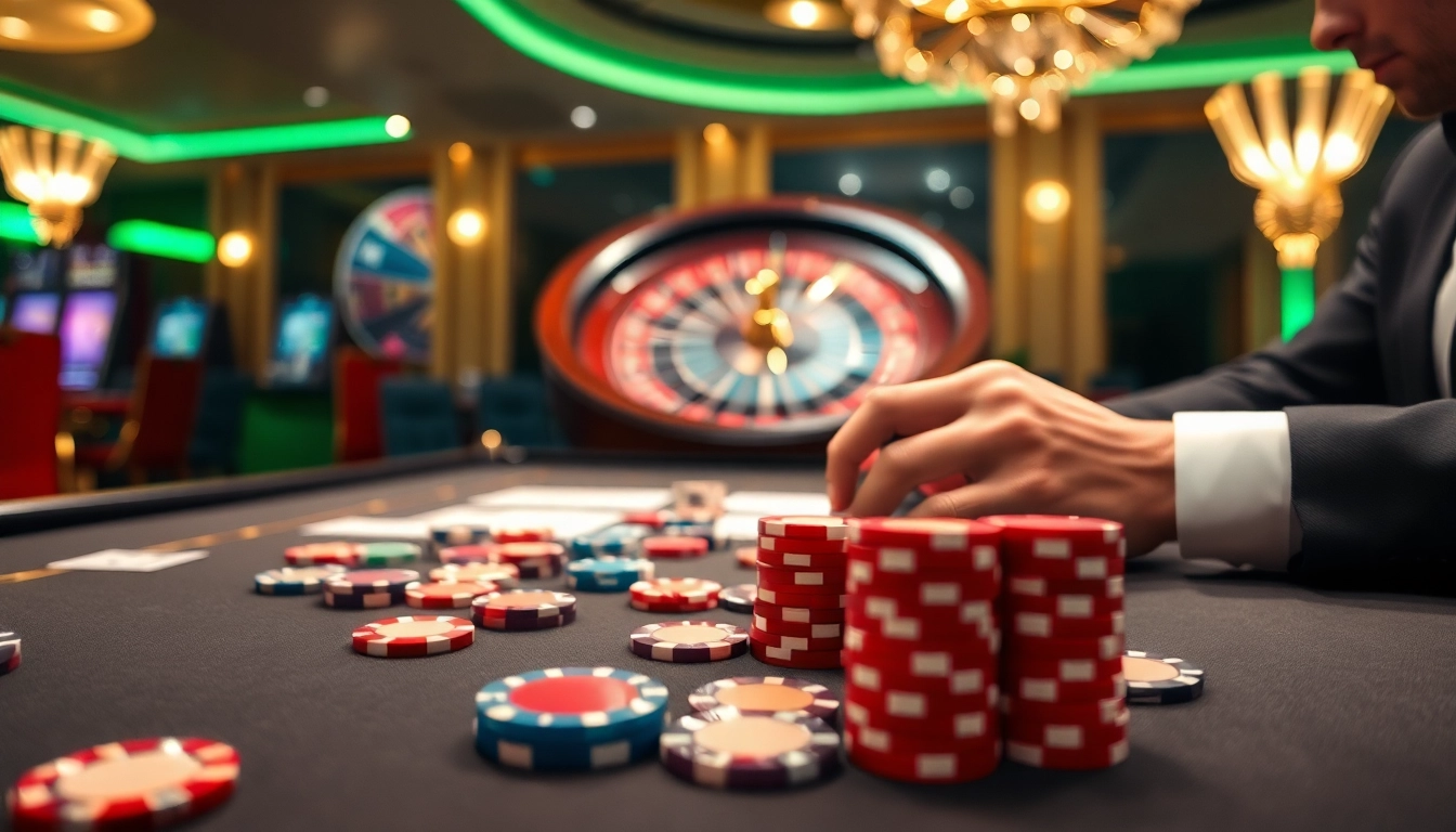 Experience the thrill of gambling at Jun88 with vibrant casino tables and exciting gameplay.