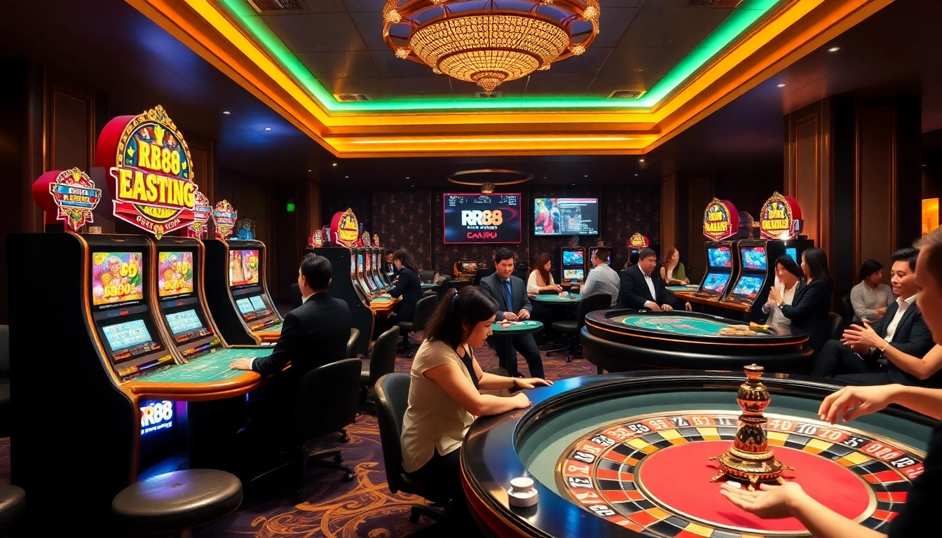 Experience thrilling action at RR88 casino with vibrant tables and exciting gaming atmosphere.