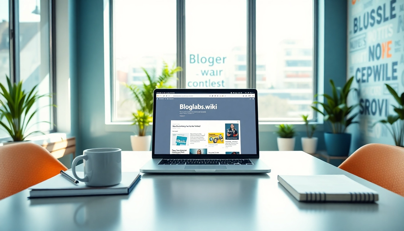 Inspiring blogging workspace with bloglabs.wiki website, showcasing creativity and professionalism.