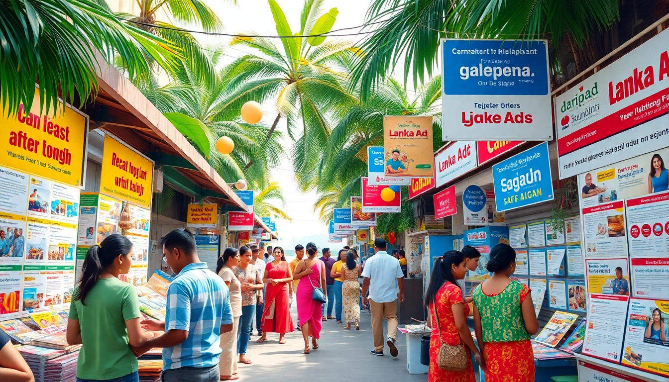 Lanka Ad marketplace with vibrant ads for services in Sri Lanka, showcasing community connections.