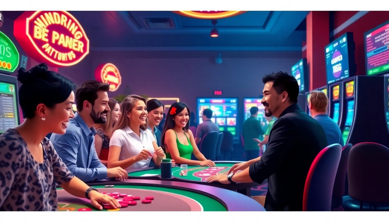 Enthralling online gambling scene reflecting the excitement of http://hm88.blue/ with players engaged in various games.