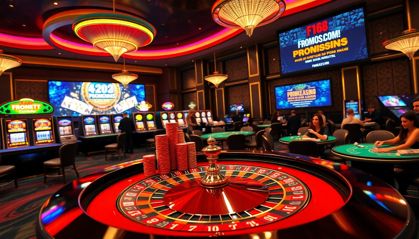 Experience the excitement of f168biz.com at a luxurious casino with vibrant roulette and engaging games.