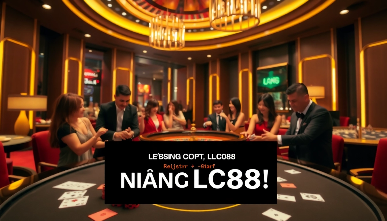 Engage in thrilling casino excitement at Đăng Ký LC88 with vibrant gaming tables and enthusiastic players.