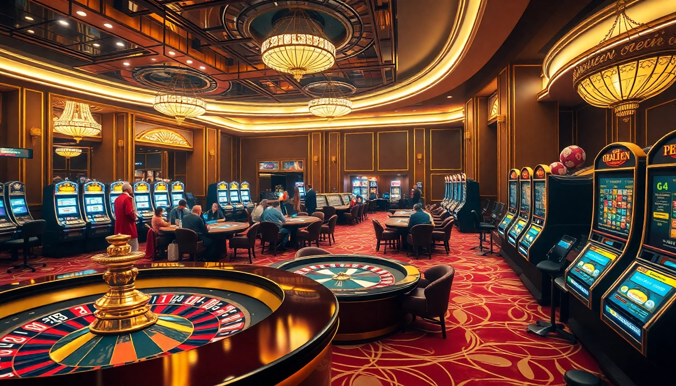 KJC casino experience with vibrant roulette, poker tables, and engaging slot machines.