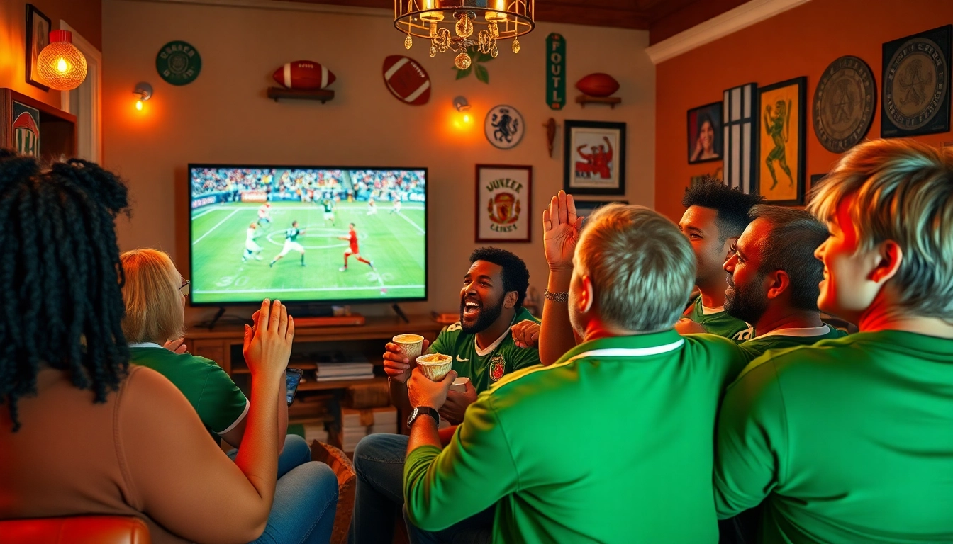 Fans enjoying a thrilling live football match experience on vaoluoitv.it.com with engaging atmosphere and detailed sports setup.