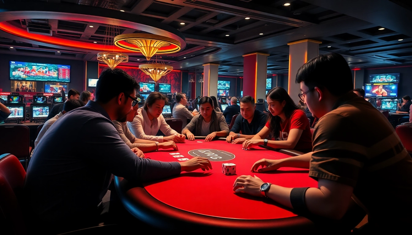 Experience the thrilling online poker atmosphere at sbobet.dance, with engaged players in a modern digital casino.