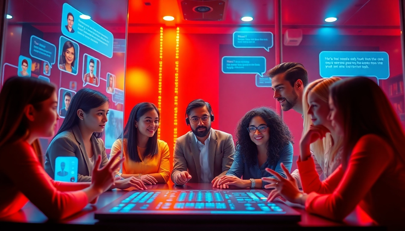 Engaging spicy AI chat environment with vibrant avatars and interactive tools.