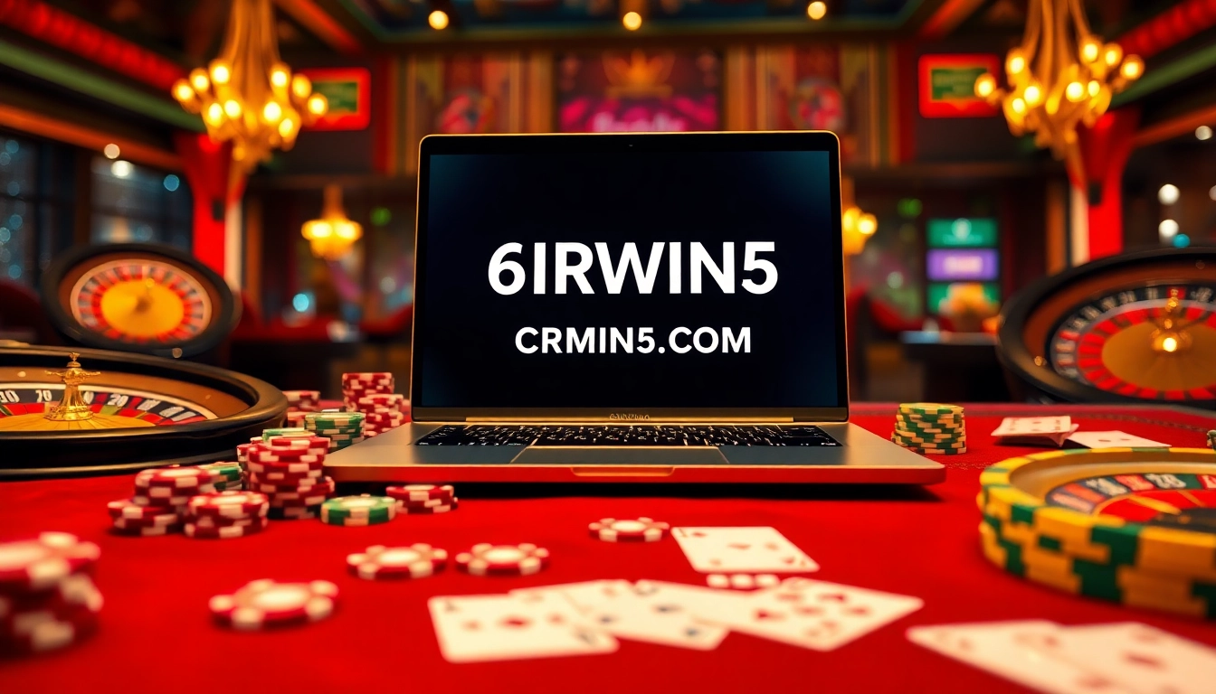 Experience the thrill of gaming at 6RWIN5 COM with vibrant casino elements.
