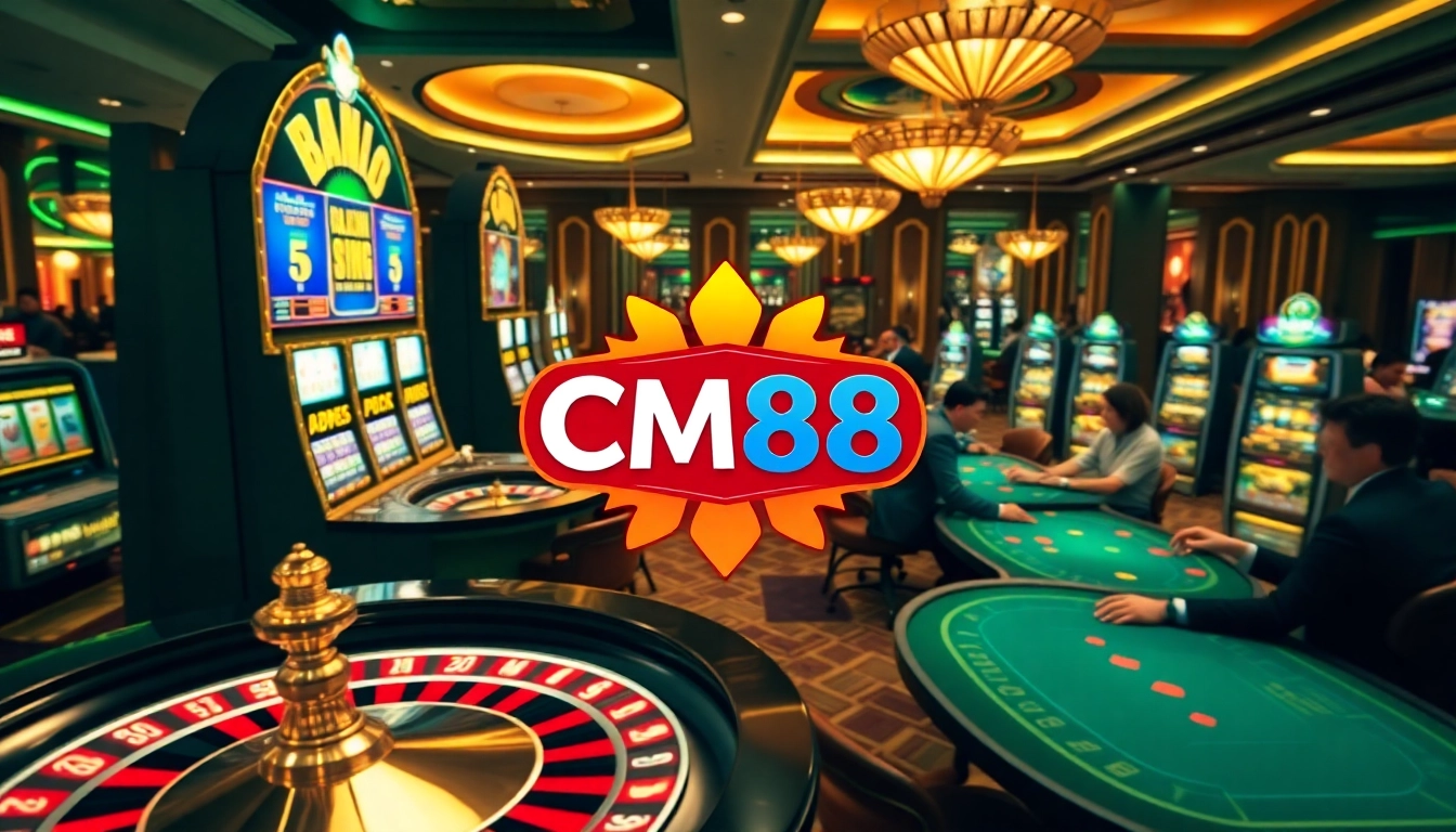 Experience cm88 trang chủ with thrilling gameplay at a luxurious online casino featuring roulette, poker, and slot machines.