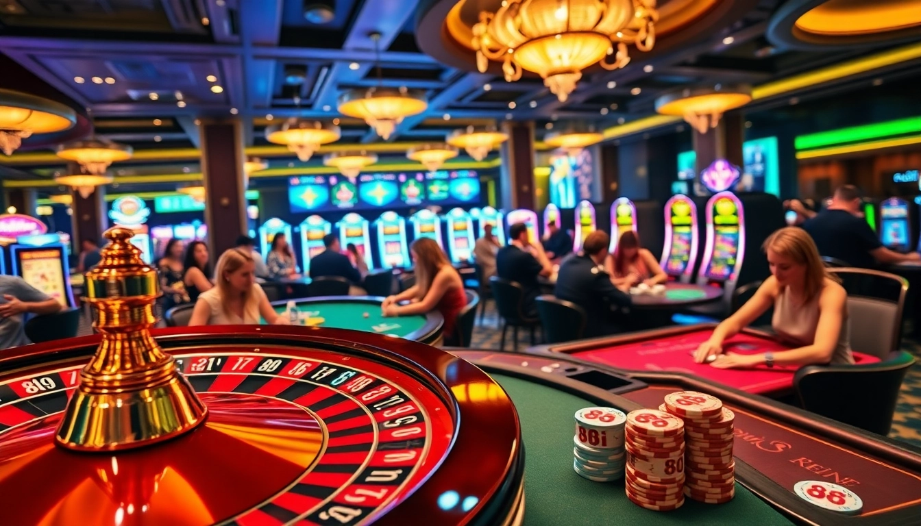 Players enjoying casino games with vibrant 88i chips highlighting luxury excitement.