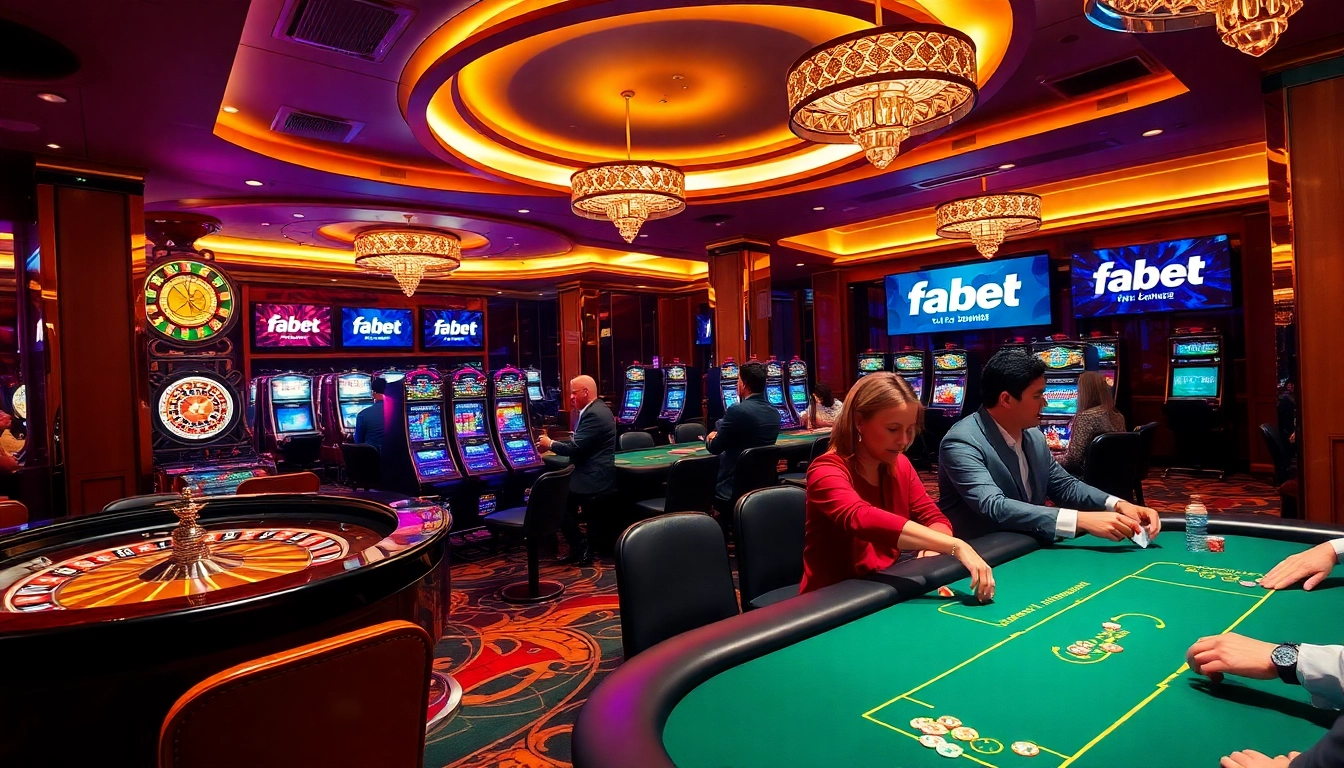 Experience the thrill of gambling at fabet with luxurious casino visuals showcasing excitement and sophistication.