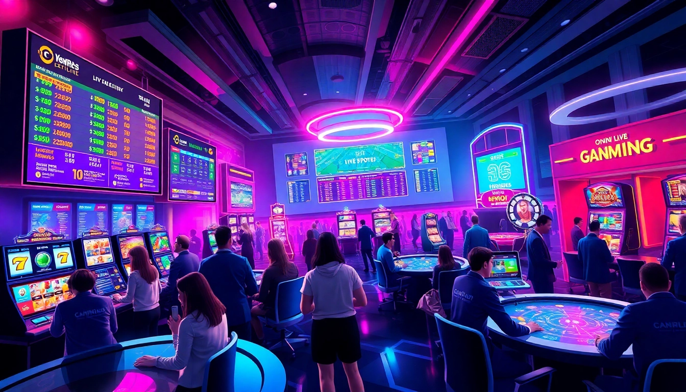 Experience the excitement of online gaming at winvn88.live with vibrant casino scenes.