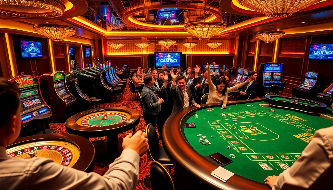 Experience dynamic gaming at https://fly88seo.com/ with players at luxurious casino tables.