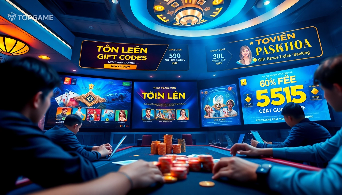 Engaging online card game platform showcasing topgamebaidoithuong.mx with vibrant digital tokens and gameplay elements.