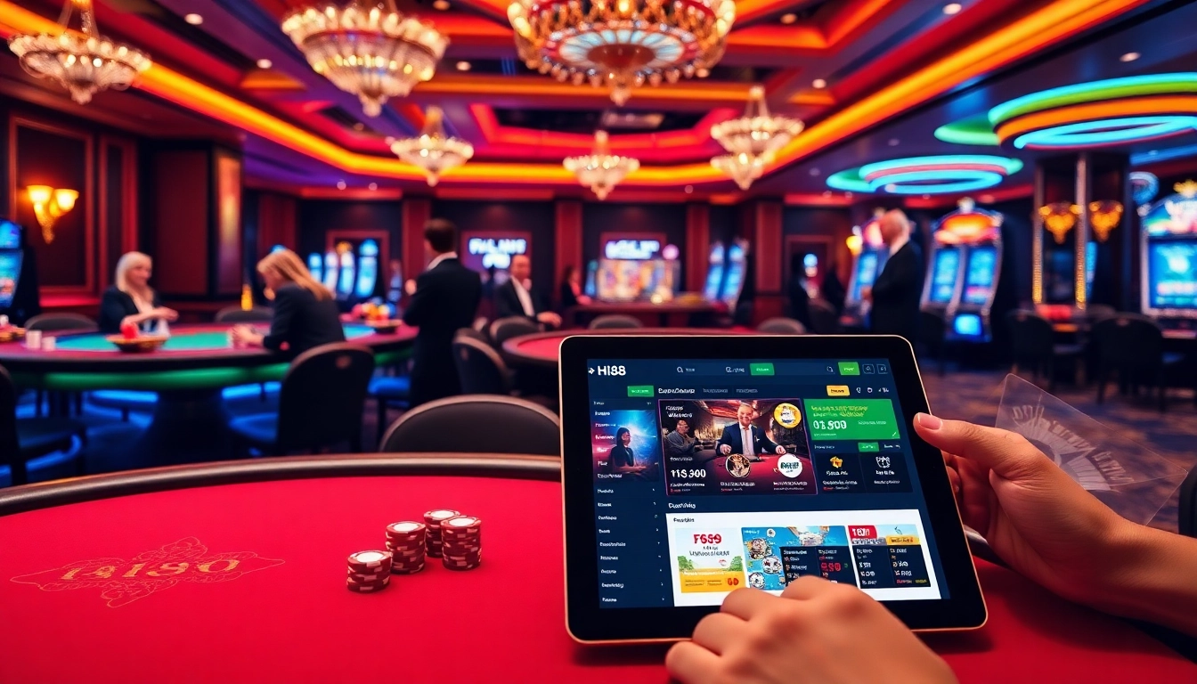 Experience the excitement of gambling at Hi88 with vibrant casino tables and engaging gameplay.