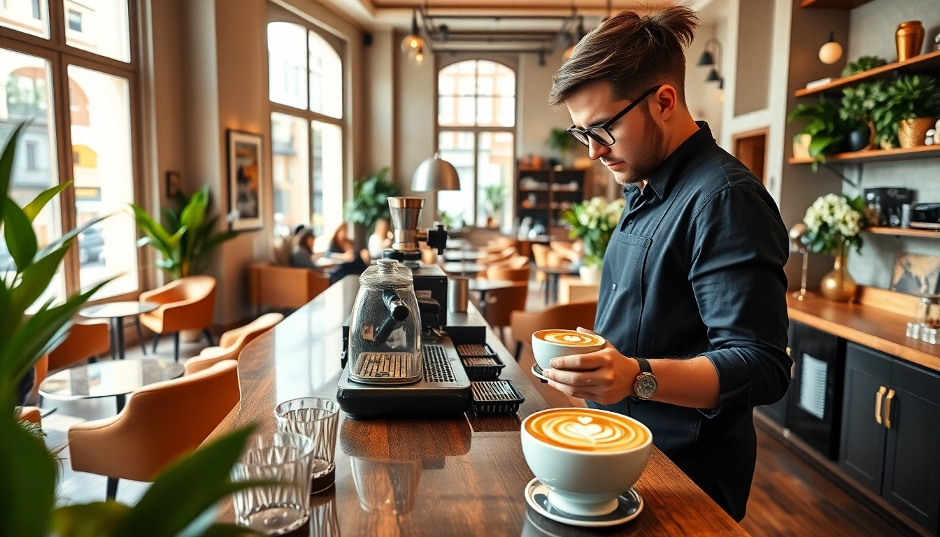 Préparez un café à Association coffee shop Madrid, l'art du barista et une atmosphère accueillante.
