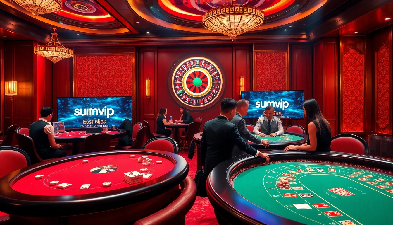 Experience the excitement of gambling at a luxurious casino featuring sumvip games and vibrant tables.