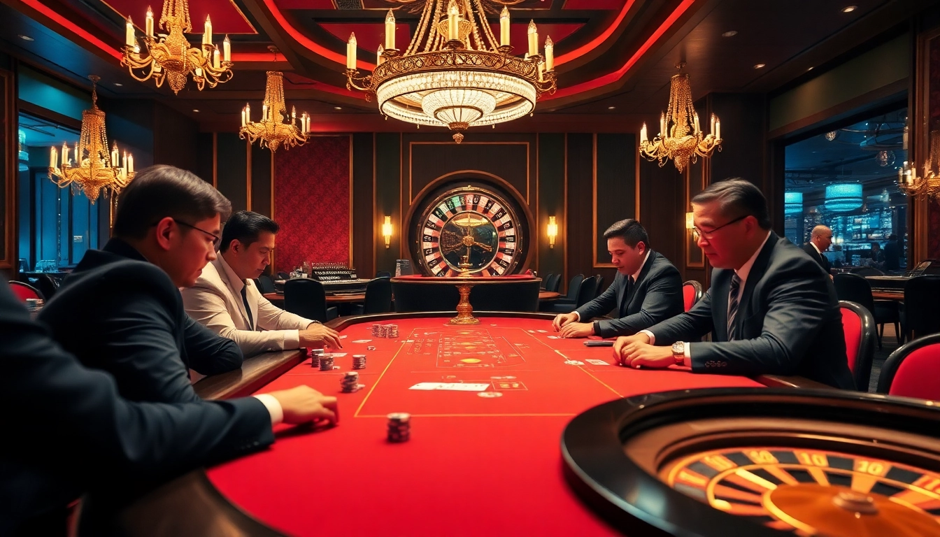 High-stakes poker action at the luxurious lc88 casino with vibrant colors and intense gameplay.