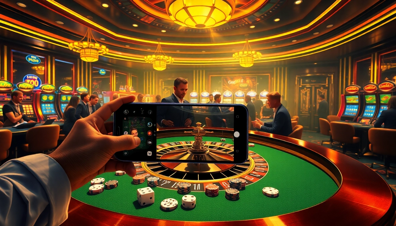 S8 smartphone capturing the excitement at a luxurious casino roulette table.