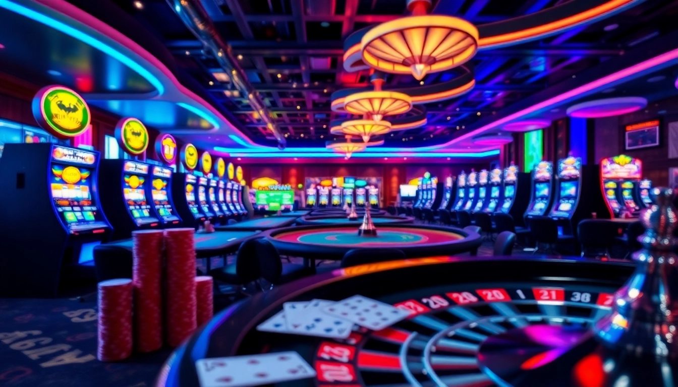 Experience high-stakes excitement with Luckywin at a vibrant casino table, vibrant lights, and colorful chips.