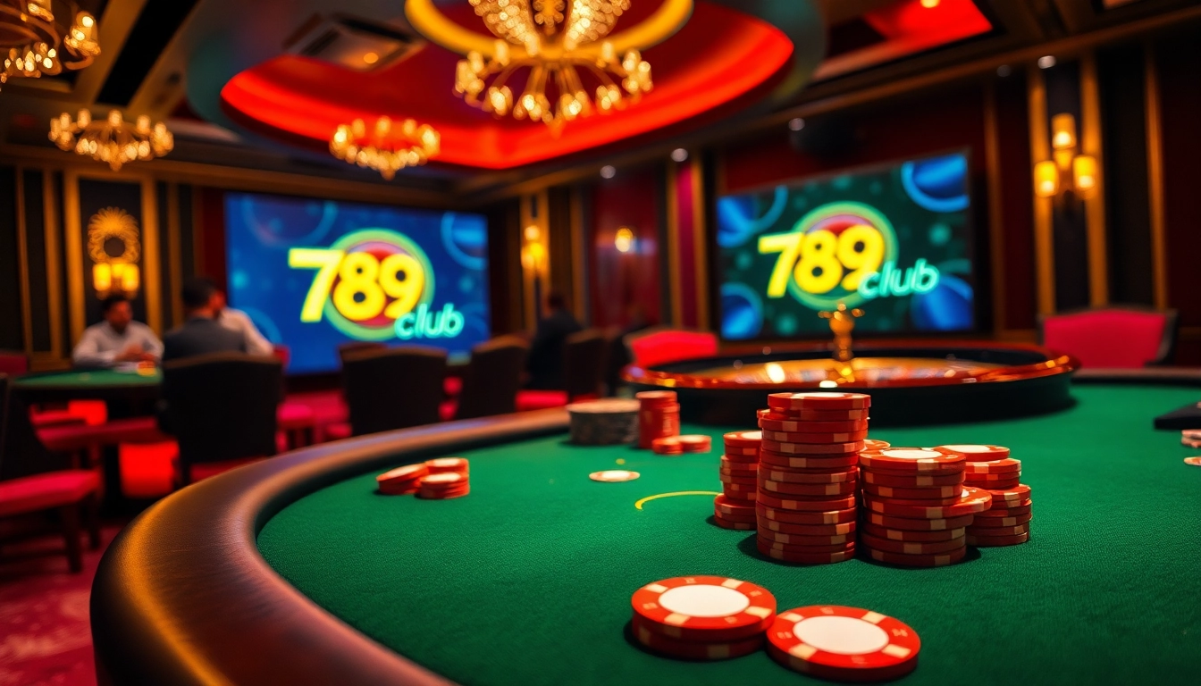 Experience the thrill of gaming at 789club with vibrant poker tables and stunning roulette wheels.