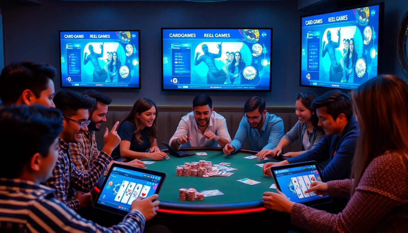 Exciting online card games scene featuring game bài đổi thưởng strategies and players