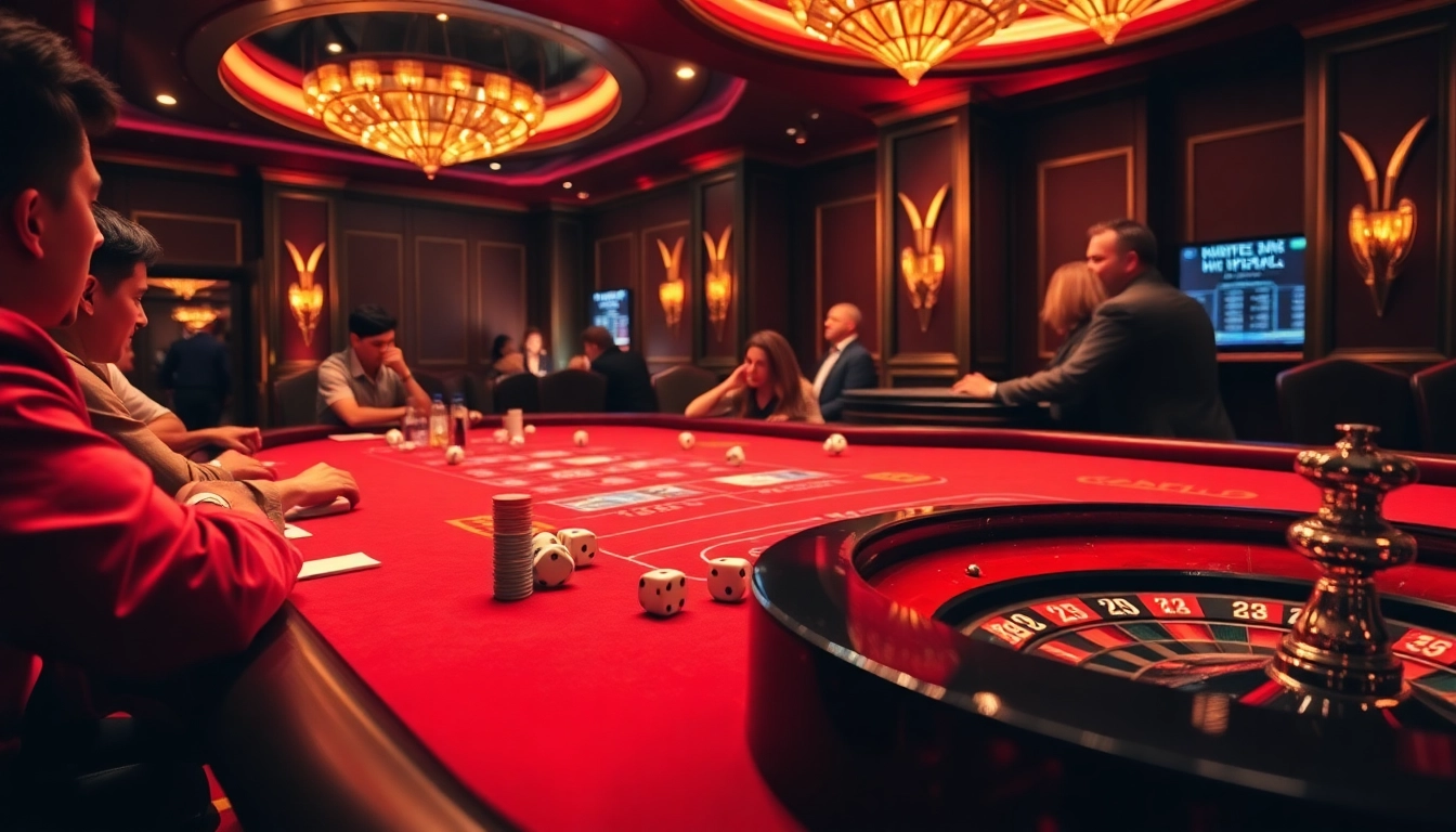 Kwin casino gaming scene with players at a poker table and a roulette wheel.