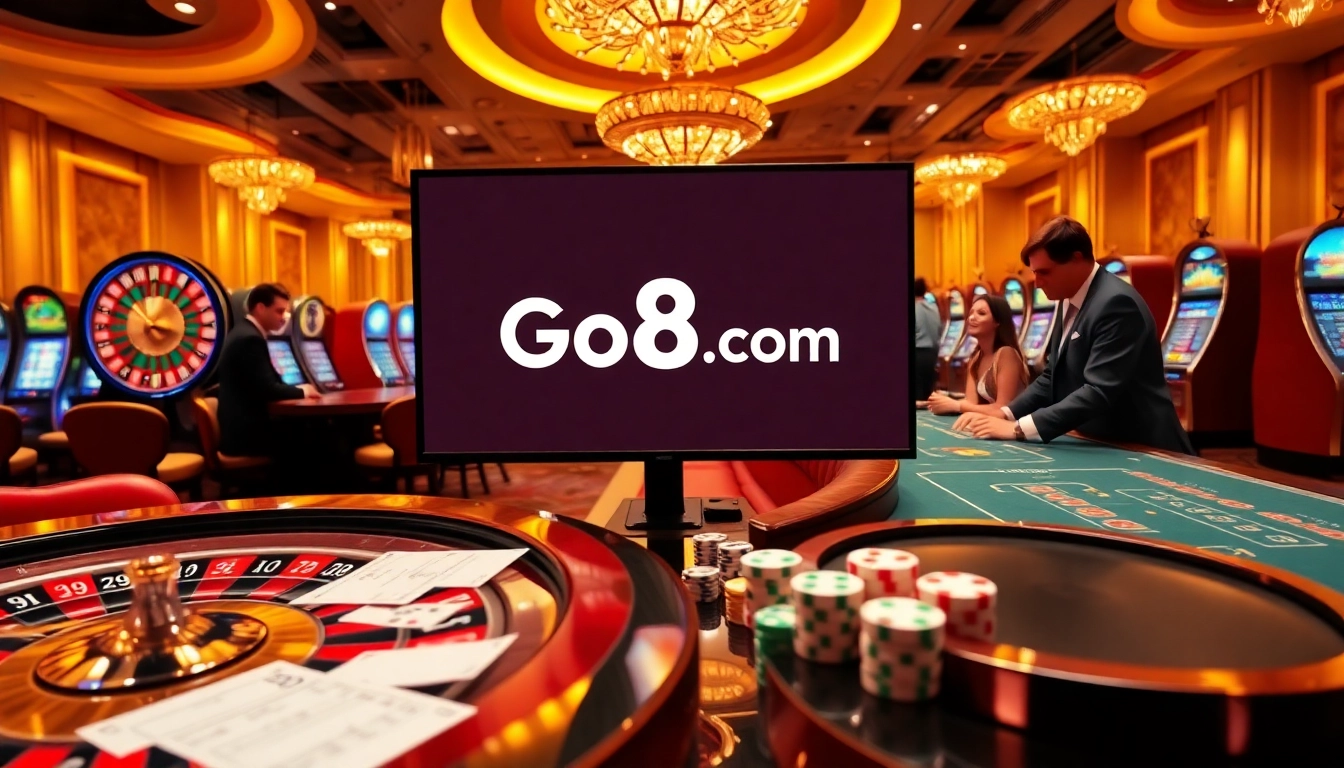 Experience the excitement at Go8.com with vibrant casino tables and thrilling gaming activities.