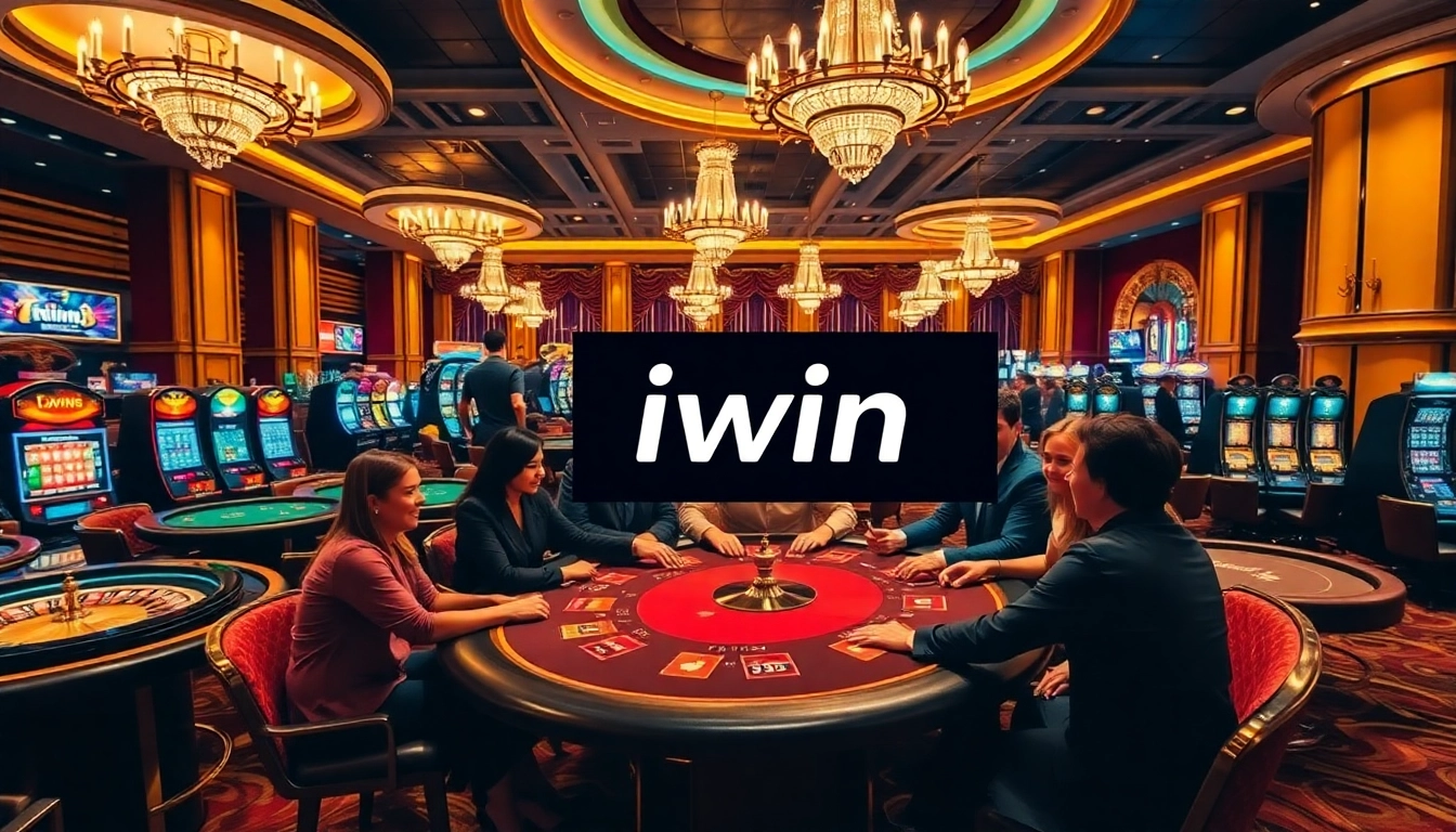 Cheerful players winning at iwin tables, fully immersed in an exciting casino atmosphere.