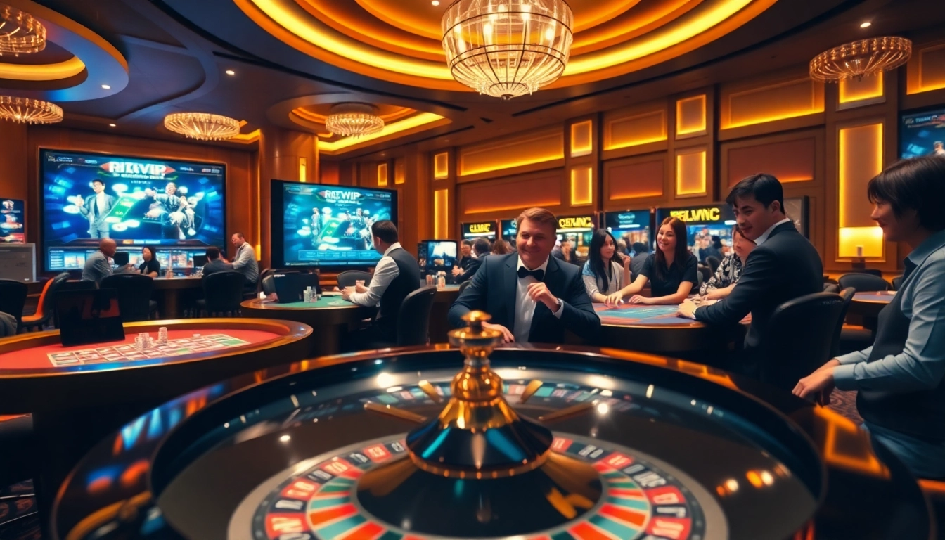 Engaging gamblers at a luxurious casino themed around Tác giả RIKVIP.
