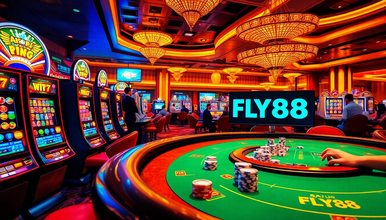 FLY88 Đăng nhập offers gamblers an exciting casino experience with vibrant machines and strategic poker.