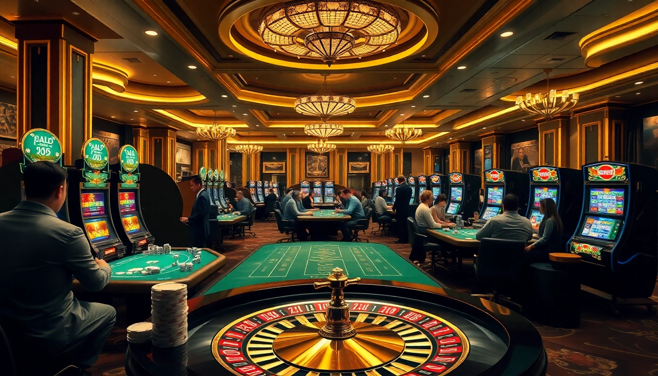 Experience thrilling gameplay at ALO 789 casino with vibrant slot machines and poker chips.