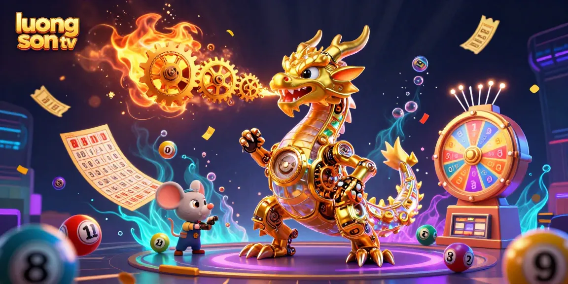 Engage with luong son tv through a vibrant, dynamic illustration showcasing interactive lottery elements and casino excitement.