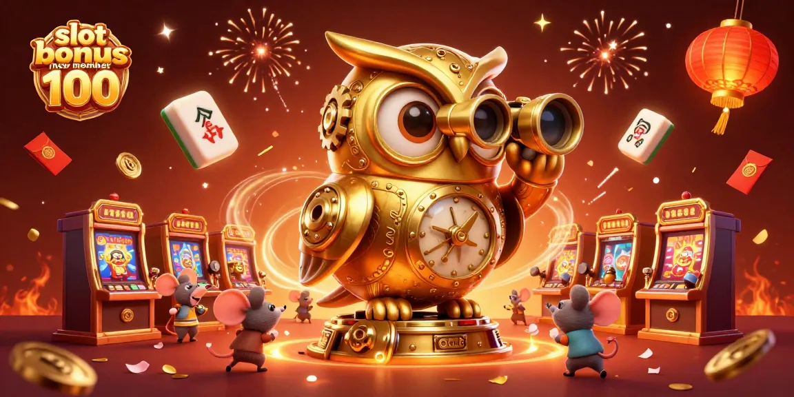 Menangkan slot bonus anggota baru 100 dengan ilustrasi 3D kasino yang kaya detail.