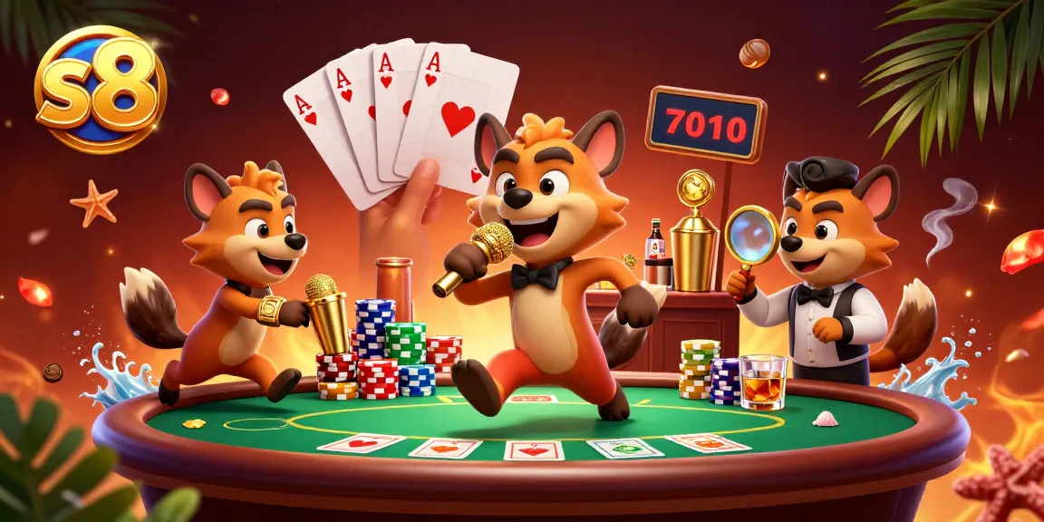 S8 offers vibrant casino fun with hyenas making jokes, mixing drinks, and maintaining a lively atmosphere.
