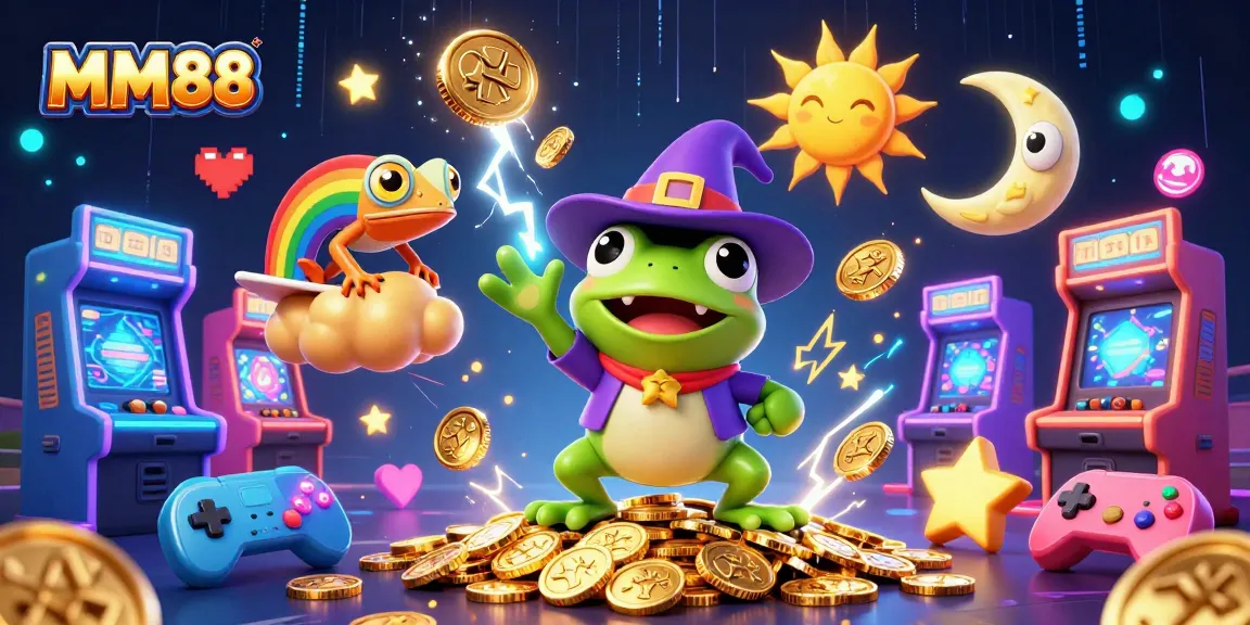 Engage with MM88's magical gaming world featuring stormy coins and vibrant characters.