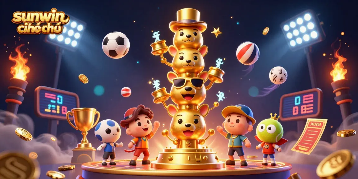 Experience thrilling gameplay with sunwin chính chủ in this vibrant 3D illustration showcasing casino excitement.